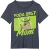 imageStar Wars Mothers Day Yoda Best Mom Yoda Cartoon Portrait TShirtHeather Blue