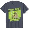 imageStar Wars Mothers Day Yoda Best Mom Yoda Cartoon Portrait TShirtHeather Blue
