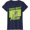 imageStar Wars Mothers Day Yoda Best Mom Yoda Cartoon Portrait TShirtNavy Blue