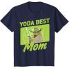 imageStar Wars Mothers Day Yoda Best Mom Yoda Cartoon Portrait TShirtNavy Blue