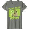 imageStar Wars Mothers Day Yoda Best Mom Yoda Cartoon Portrait TShirtOlive Heather