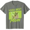 imageStar Wars Mothers Day Yoda Best Mom Yoda Cartoon Portrait TShirtOlive Heather