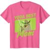 imageStar Wars Mothers Day Yoda Best Mom Yoda Cartoon Portrait TShirtPink Heather