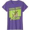 imageStar Wars Mothers Day Yoda Best Mom Yoda Cartoon Portrait TShirtPurple Heather