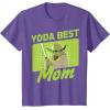 imageStar Wars Mothers Day Yoda Best Mom Yoda Cartoon Portrait TShirtPurple Heather