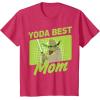 imageStar Wars Mothers Day Yoda Best Mom Yoda Cartoon Portrait TShirtRed Heather
