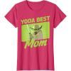 imageStar Wars Mothers Day Yoda Best Mom Yoda Cartoon Portrait TShirtRed Heather