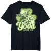 imageStar Wars St Patricks Day Yoda Lucky One Clover Smile TShirtBlack