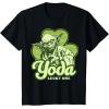imageStar Wars St Patricks Day Yoda Lucky One Clover Smile TShirtBlack