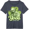 imageStar Wars St Patricks Day Yoda Lucky One Clover Smile TShirtHeather Blue