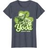 imageStar Wars St Patricks Day Yoda Lucky One Clover Smile TShirtHeather Blue