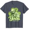 imageStar Wars St Patricks Day Yoda Lucky One Clover Smile TShirtHeather Blue