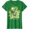 imageStar Wars St Patricks Day Yoda Lucky One Clover Smile TShirtKelly Green