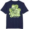 imageStar Wars St Patricks Day Yoda Lucky One Clover Smile TShirtNavy Blue