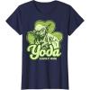 imageStar Wars St Patricks Day Yoda Lucky One Clover Smile TShirtNavy Blue