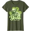 imageStar Wars St Patricks Day Yoda Lucky One Clover Smile TShirtOlive Green