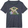 imageStar Wars The Mandalorian Easter Grogu Egg Hunt Winner TShirtHeather Blue