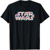 imageStar Wars Easter Floral Pink ampamp Orange Blooming Logo TShirtBlack