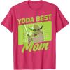 imageStar Wars Mothers Day Yoda Best Mom Yoda Cartoon Portrait TShirtRed Heather