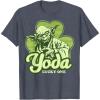 imageStar Wars St Patricks Day Yoda Lucky One Clover Smile TShirtHeather Blue