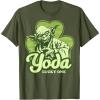 imageStar Wars St Patricks Day Yoda Lucky One Clover Smile TShirtOlive Green