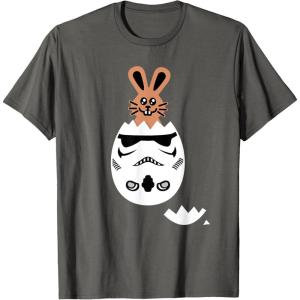 imageStar Wars Chocolate Bunny and Stormtrooper Easter Egg Funny TShirtAsphalt Grey