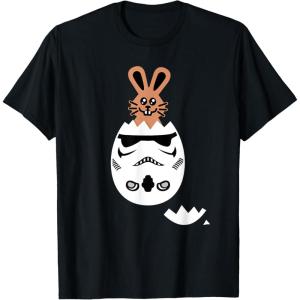 imageStar Wars Chocolate Bunny and Stormtrooper Easter Egg Funny TShirtBlack