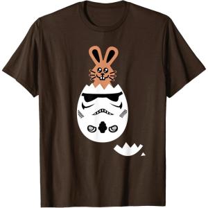 imageStar Wars Chocolate Bunny and Stormtrooper Easter Egg Funny TShirtBrown