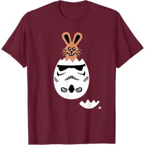 imageStar Wars Chocolate Bunny and Stormtrooper Easter Egg Funny TShirtBurgundy