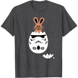 imageStar Wars Chocolate Bunny and Stormtrooper Easter Egg Funny TShirtDark Heather Grey