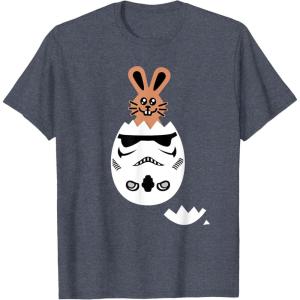 imageStar Wars Chocolate Bunny and Stormtrooper Easter Egg Funny TShirtHeather Blue