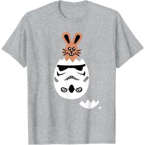 imageStar Wars Chocolate Bunny and Stormtrooper Easter Egg Funny TShirtHeather Grey