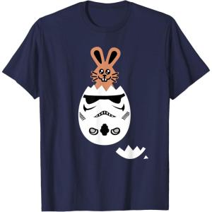 imageStar Wars Chocolate Bunny and Stormtrooper Easter Egg Funny TShirtNavy Blue