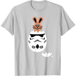 imageStar Wars Chocolate Bunny and Stormtrooper Easter Egg Funny TShirtSilver Grey