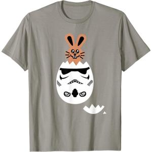 imageStar Wars Chocolate Bunny and Stormtrooper Easter Egg Funny TShirtSlate Grey