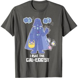 imageStar Wars Darth Vader I Rule the GalEggsy Funny Easter TShirtAsphalt Grey