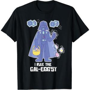 imageStar Wars Darth Vader I Rule the GalEggsy Funny Easter TShirtBlack