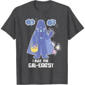 imageStar Wars Darth Vader I Rule the GalEggsy Funny Easter TShirtDark Heather Grey