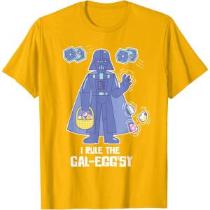 imageStar Wars Darth Vader I Rule the GalEggsy Funny Easter TShirtGolden Yellow