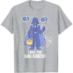 imageStar Wars Darth Vader I Rule the GalEggsy Funny Easter TShirtHeather Grey