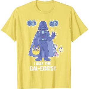 imageStar Wars Darth Vader I Rule the GalEggsy Funny Easter TShirtLemon Yellow