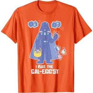 imageStar Wars Darth Vader I Rule the GalEggsy Funny Easter TShirtOrange