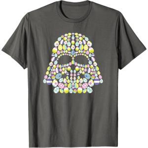 imageStar Wars Easter Egg Fill Darth Vader Mask and Helmet TShirtAsphalt Grey