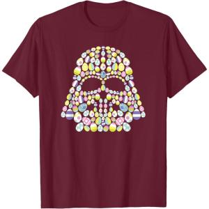 imageStar Wars Easter Egg Fill Darth Vader Mask and Helmet TShirtBurgundy