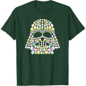 imageStar Wars Easter Egg Fill Darth Vader Mask and Helmet TShirtDark Green