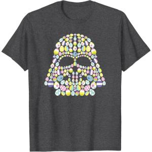 imageStar Wars Easter Egg Fill Darth Vader Mask and Helmet TShirtDark Heather Grey