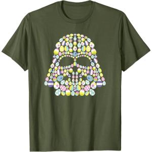 imageStar Wars Easter Egg Fill Darth Vader Mask and Helmet TShirtOlive Green