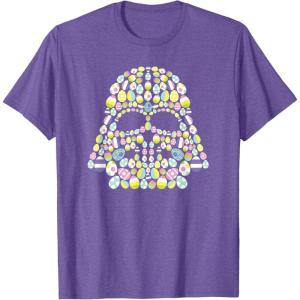 imageStar Wars Easter Egg Fill Darth Vader Mask and Helmet TShirtPurple Heather