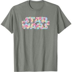 imageStar Wars Easter Floral Pink ampamp Orange Blooming Logo TShirtOlive Heather