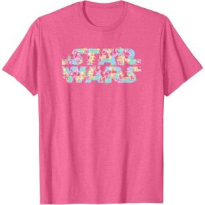 imageStar Wars Easter Floral Pink ampamp Orange Blooming Logo TShirtPink Heather